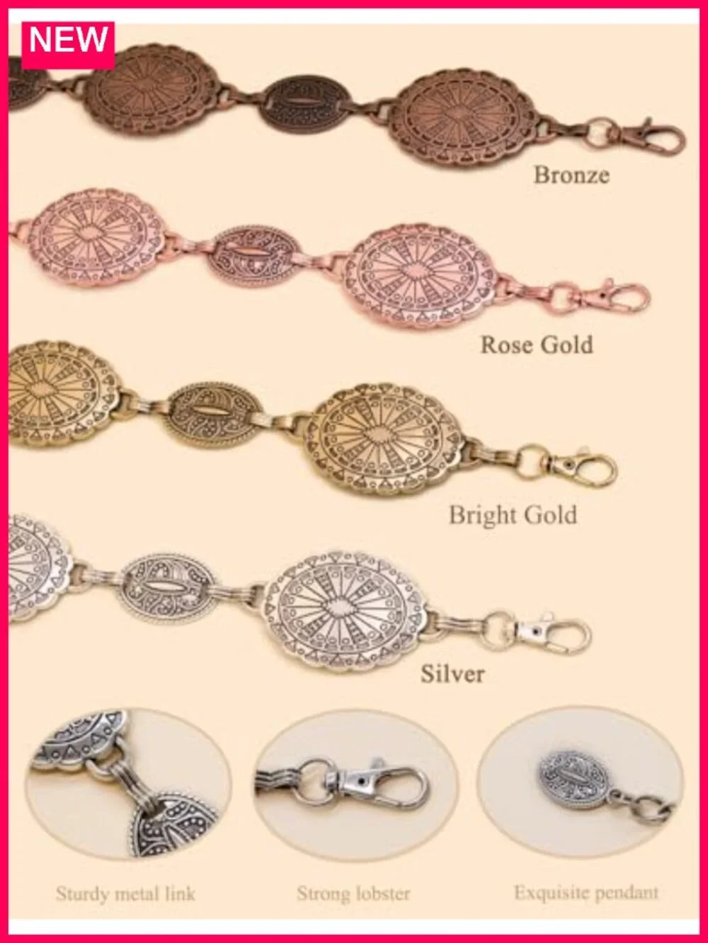 Gold Western Concho Chain Belt for Dresses Jeans Concert Outfit